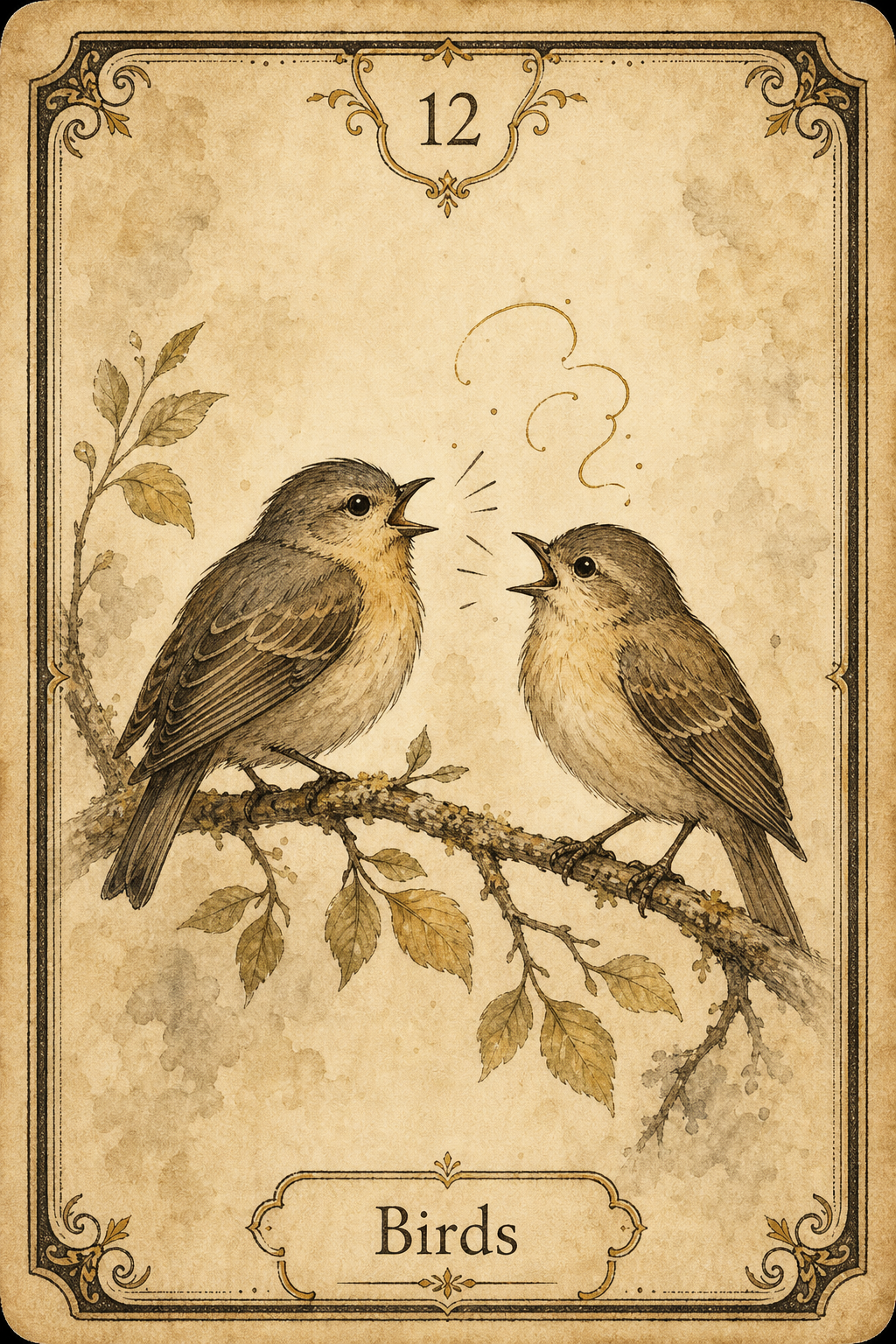 Birds Lenormand card illustration