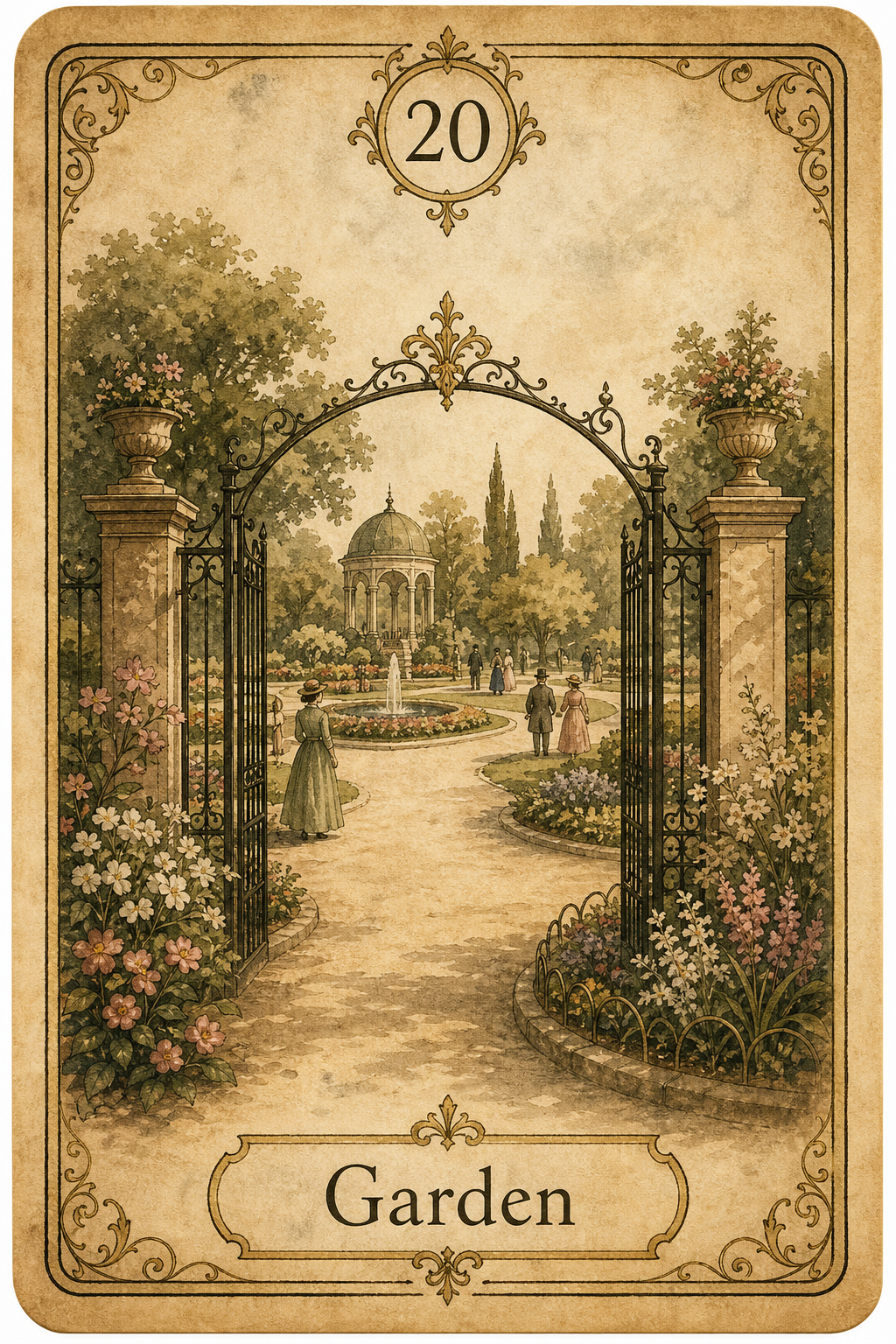Garden Lenormand card illustration