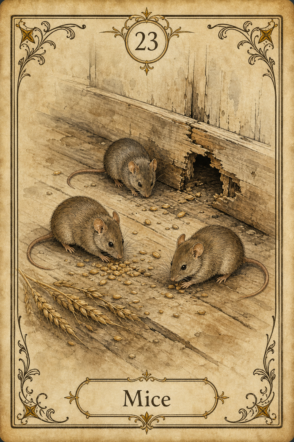 Mice Lenormand card illustration
